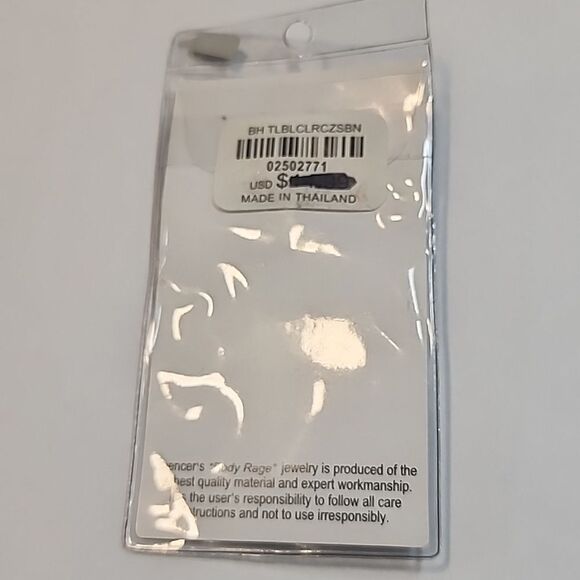 Spencer's Body Rage Feather Dangle Belly Button Ring 14 Gauge 316L New - Picture 3 of 3